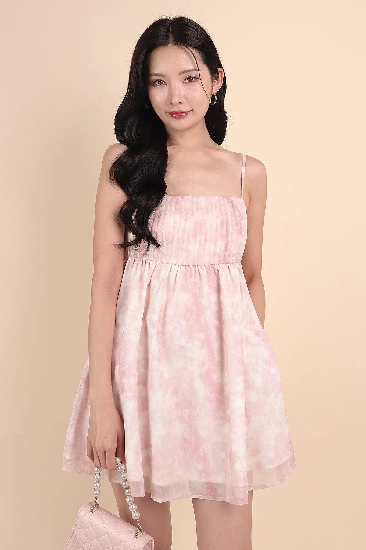 FRENCH DYE BABYDOLL DRESS IN PINK