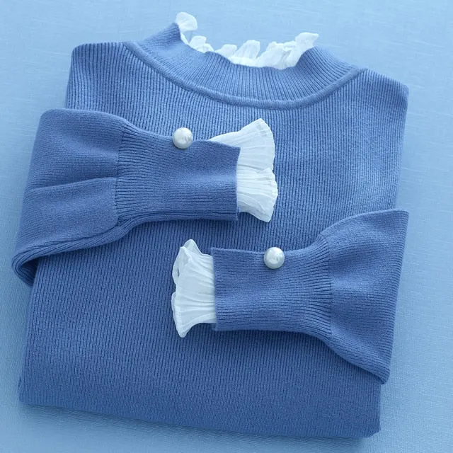 Frilly Pearls Sweater