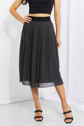 Full Size Romantic At Heart Pleated Chiffon Midi Skirt