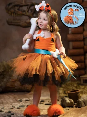 Girls Flintstones Kids Duo Pebbles Costume Dress