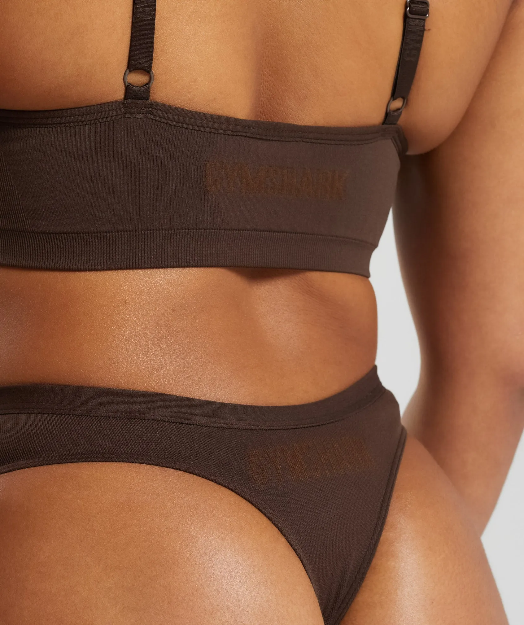 Gymshark Seamless Dipped Front Thong - Archive Brown