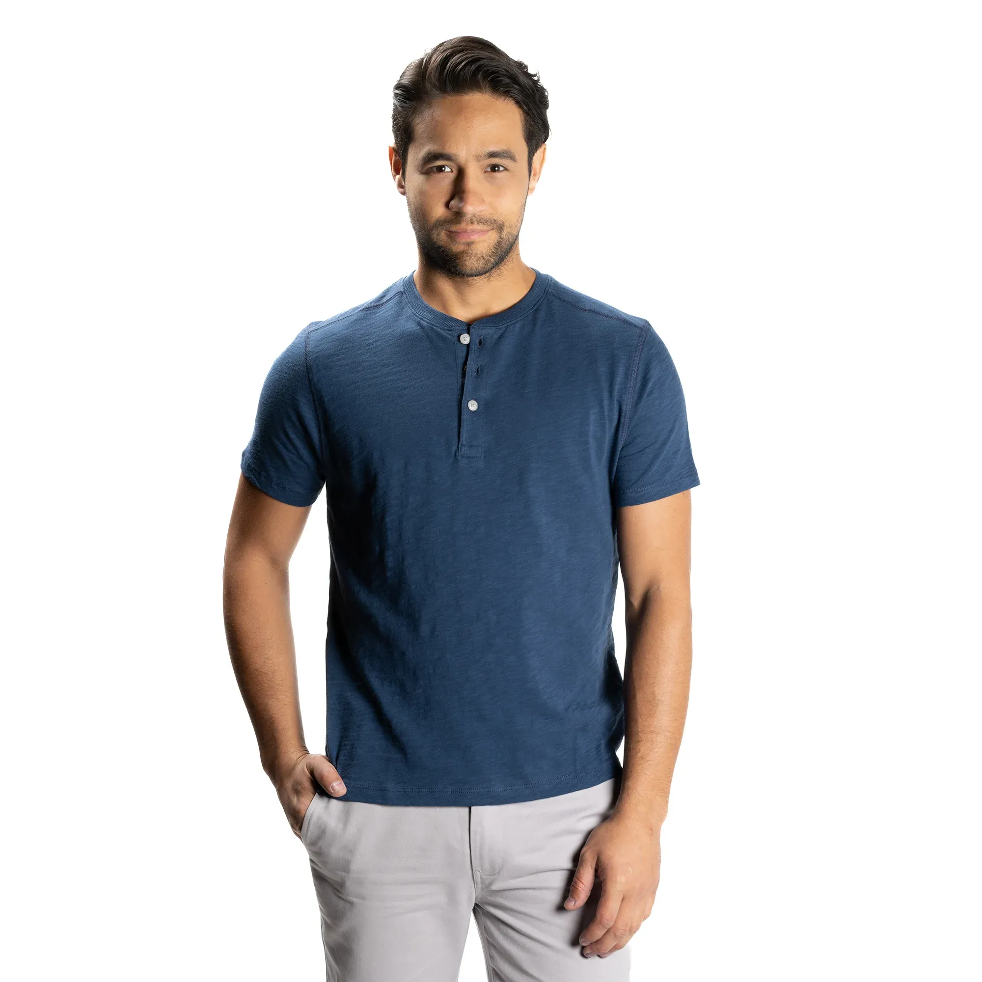 Henley Shirt Short Sleeve - Navy