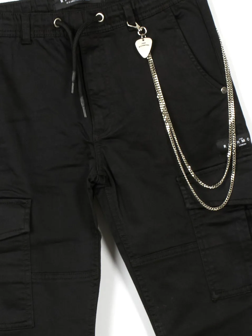 John Richmond- Cotton cargo pants with chain for boys