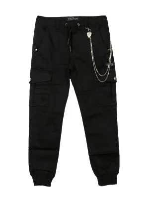 John Richmond- Cotton cargo pants with chain for boys