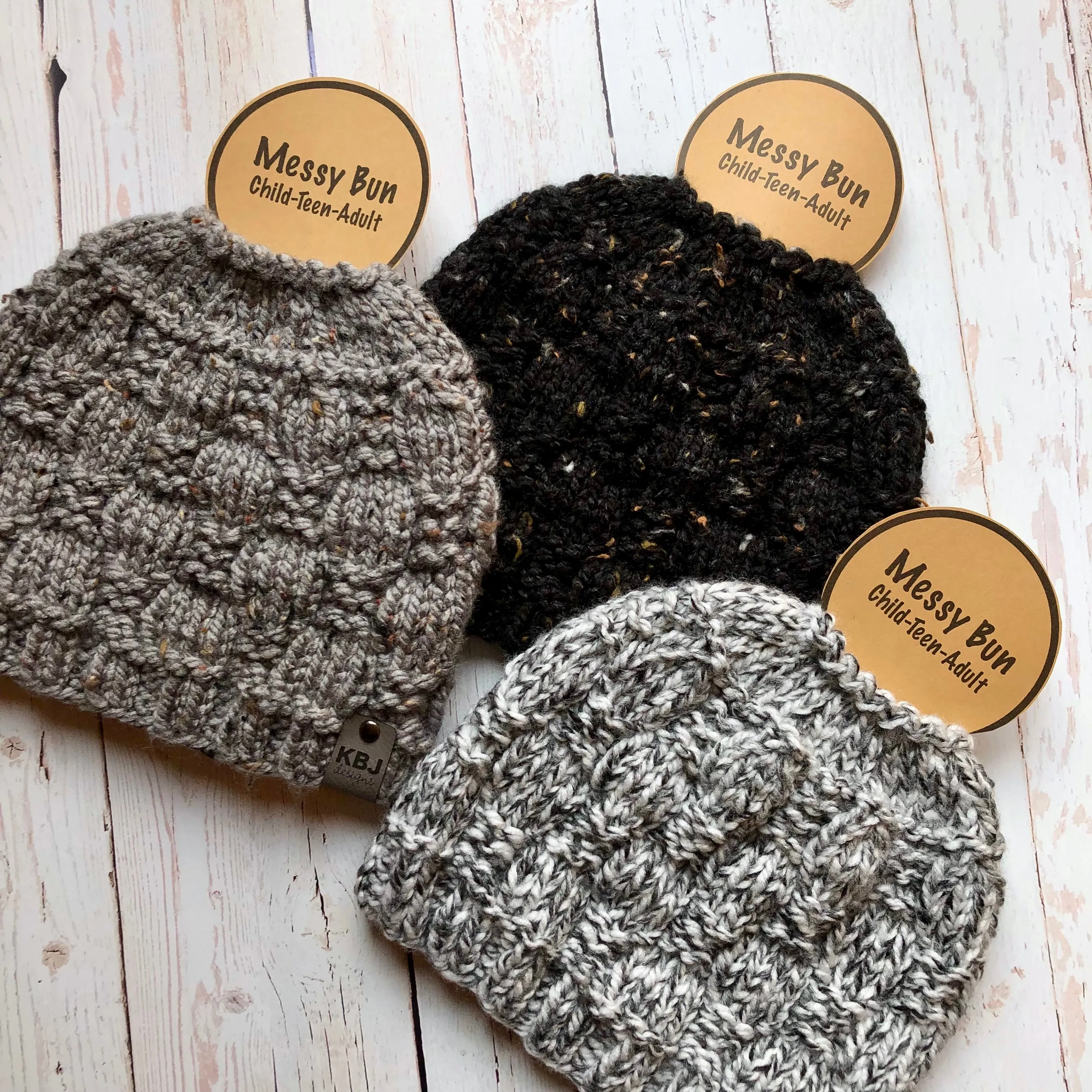 KNIT Pattern for Checkerboard Beanie or Messy Bun | Knit Hat Pattern | Hat Knitting Pattern | DIY Written Knit Instructions