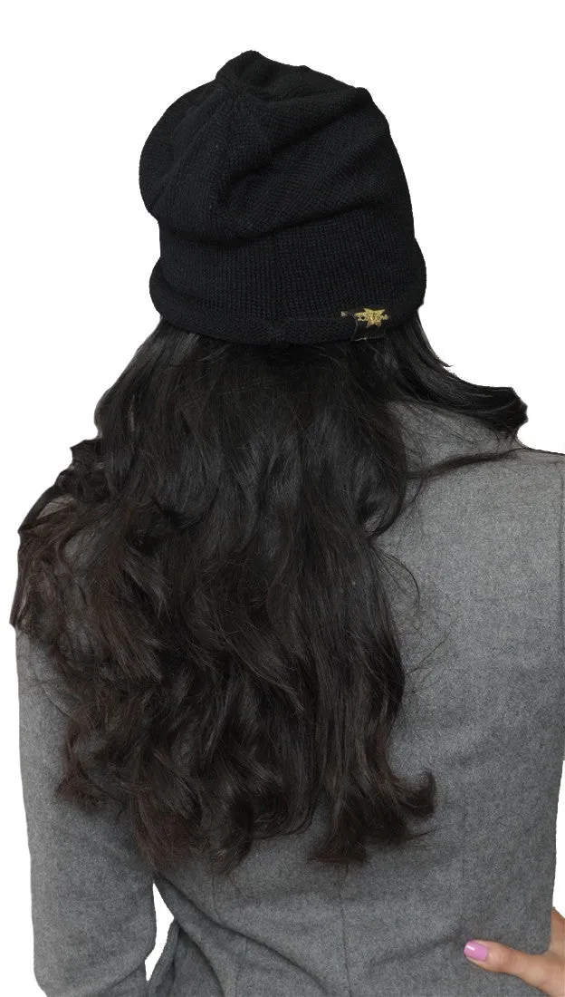 La Fine Head Wear Beanie in Black