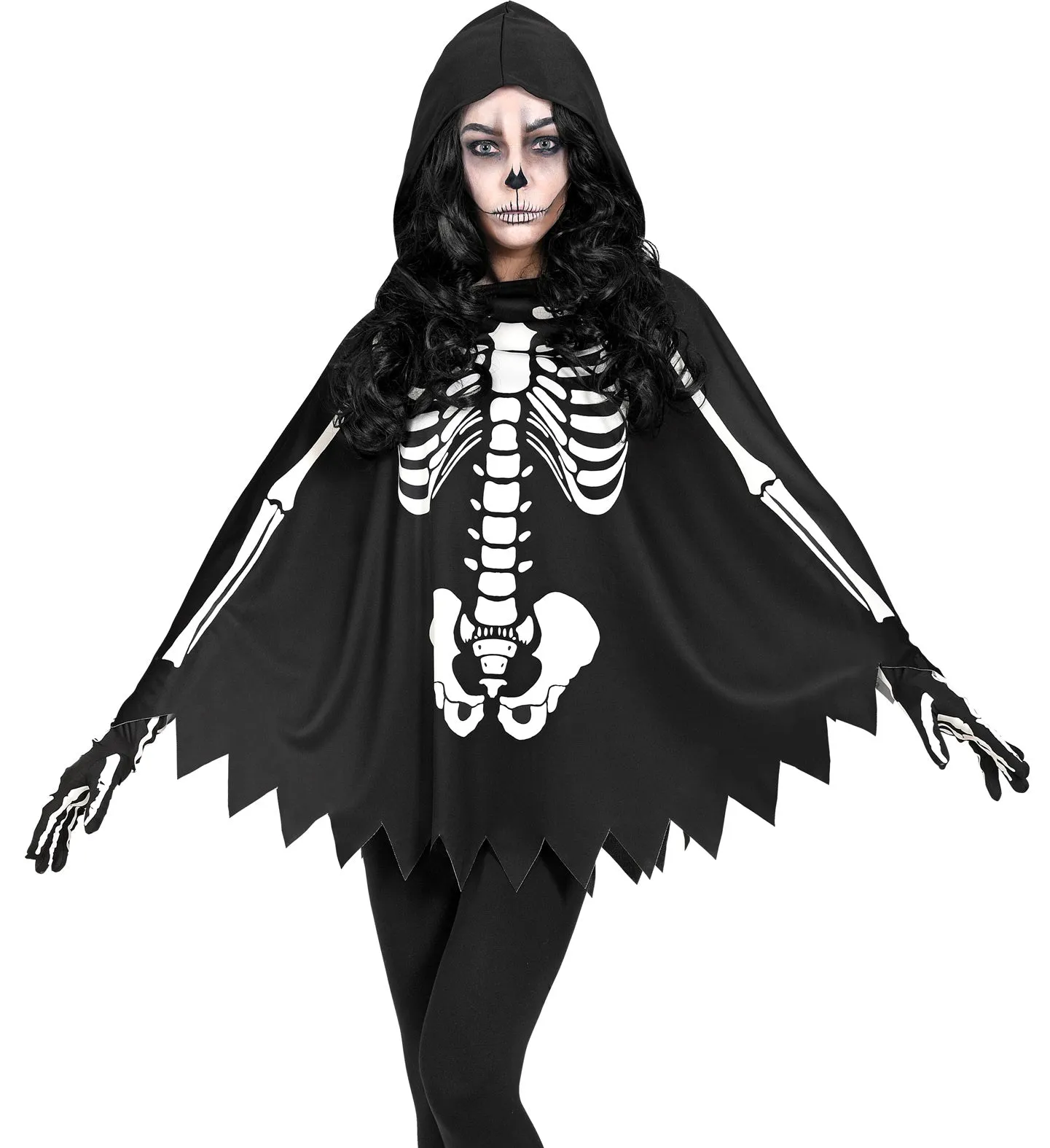 Ladies Skeleton Adult Poncho