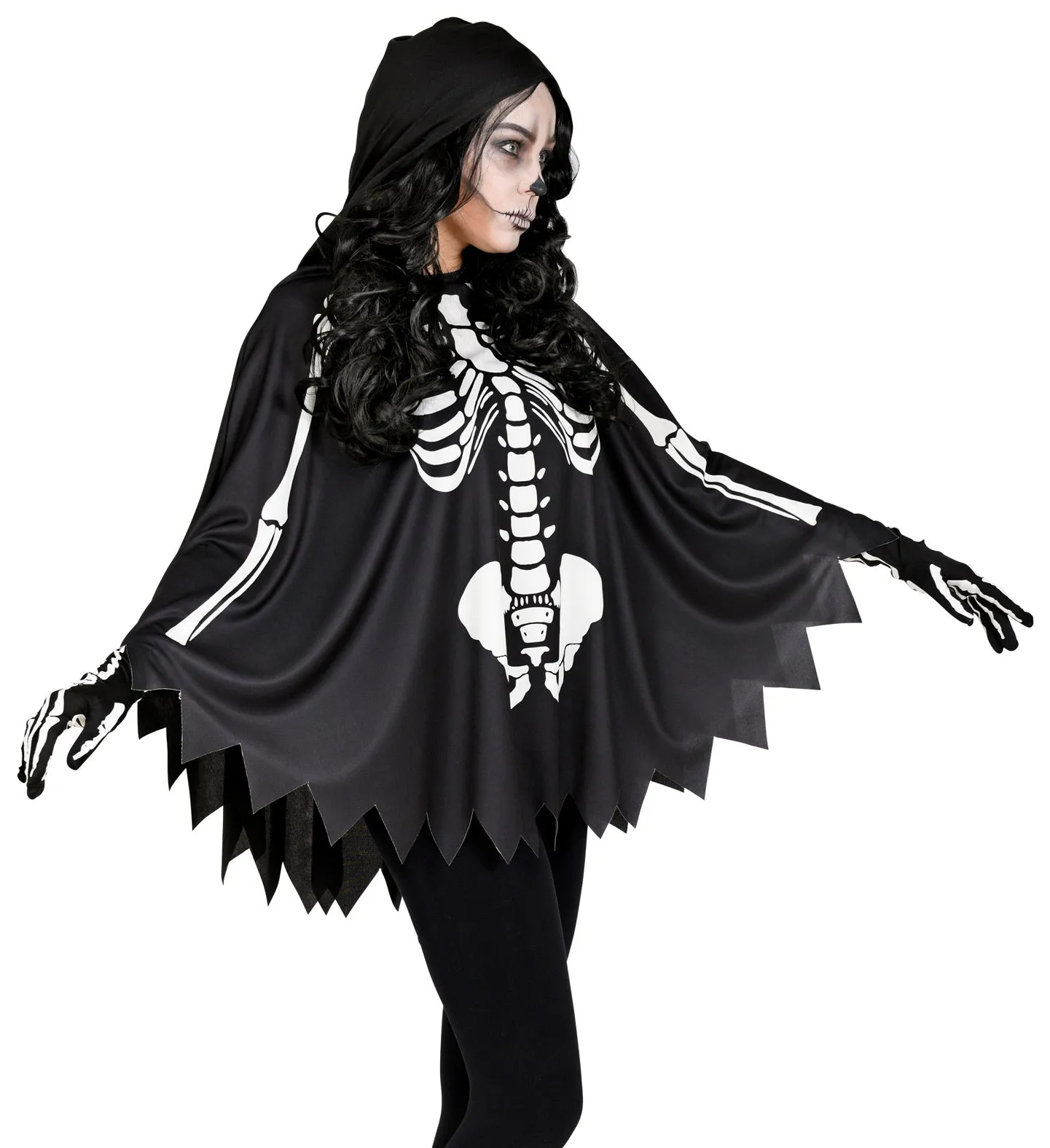 Ladies Skeleton Adult Poncho