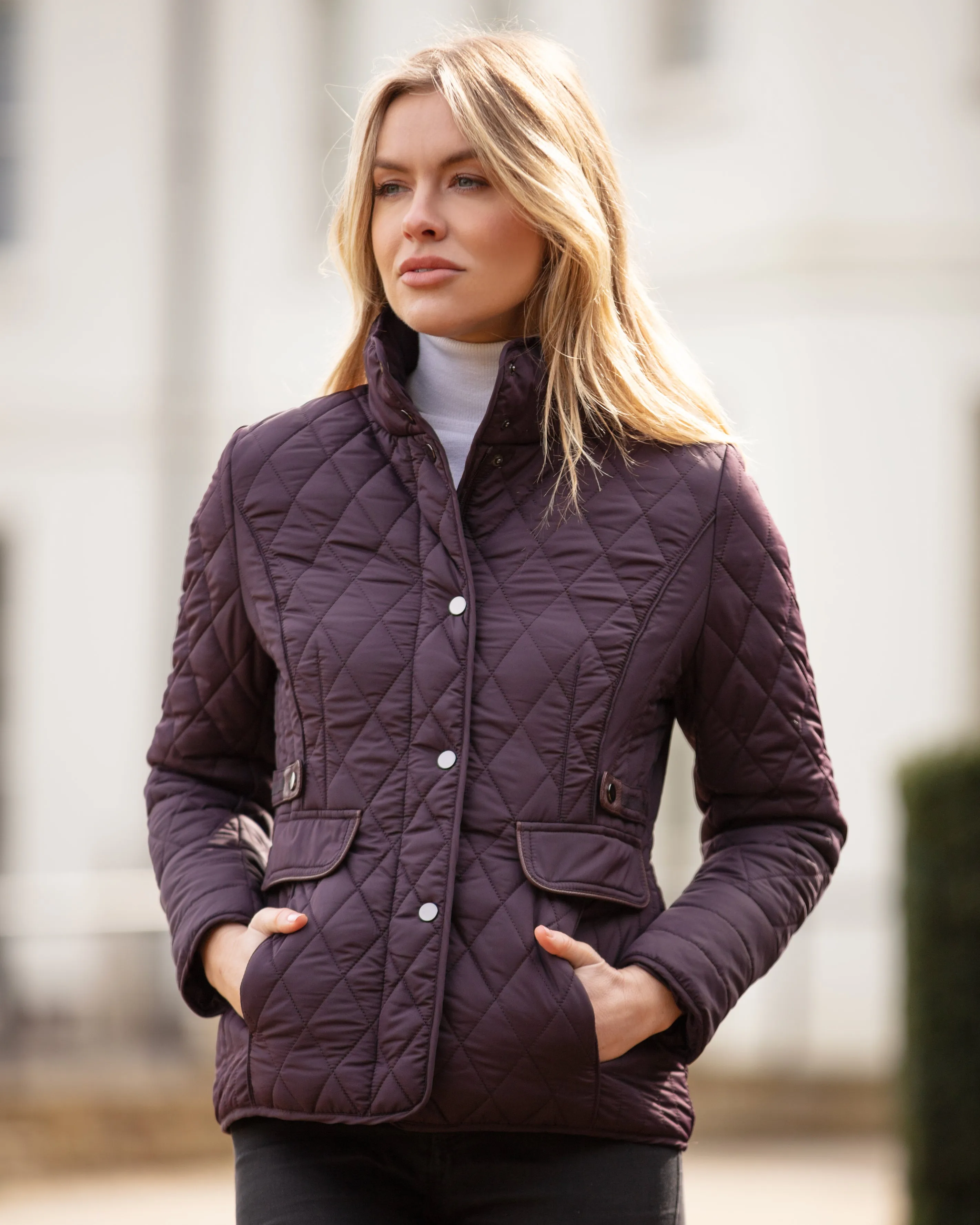 LJ002 - Ladies Maya Quilted Jacket - PLUM