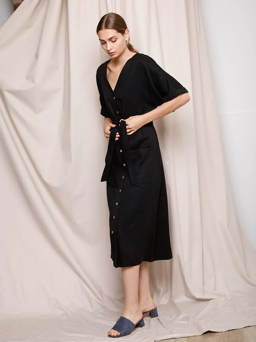 Louise Dress, Tencel Black Size XS