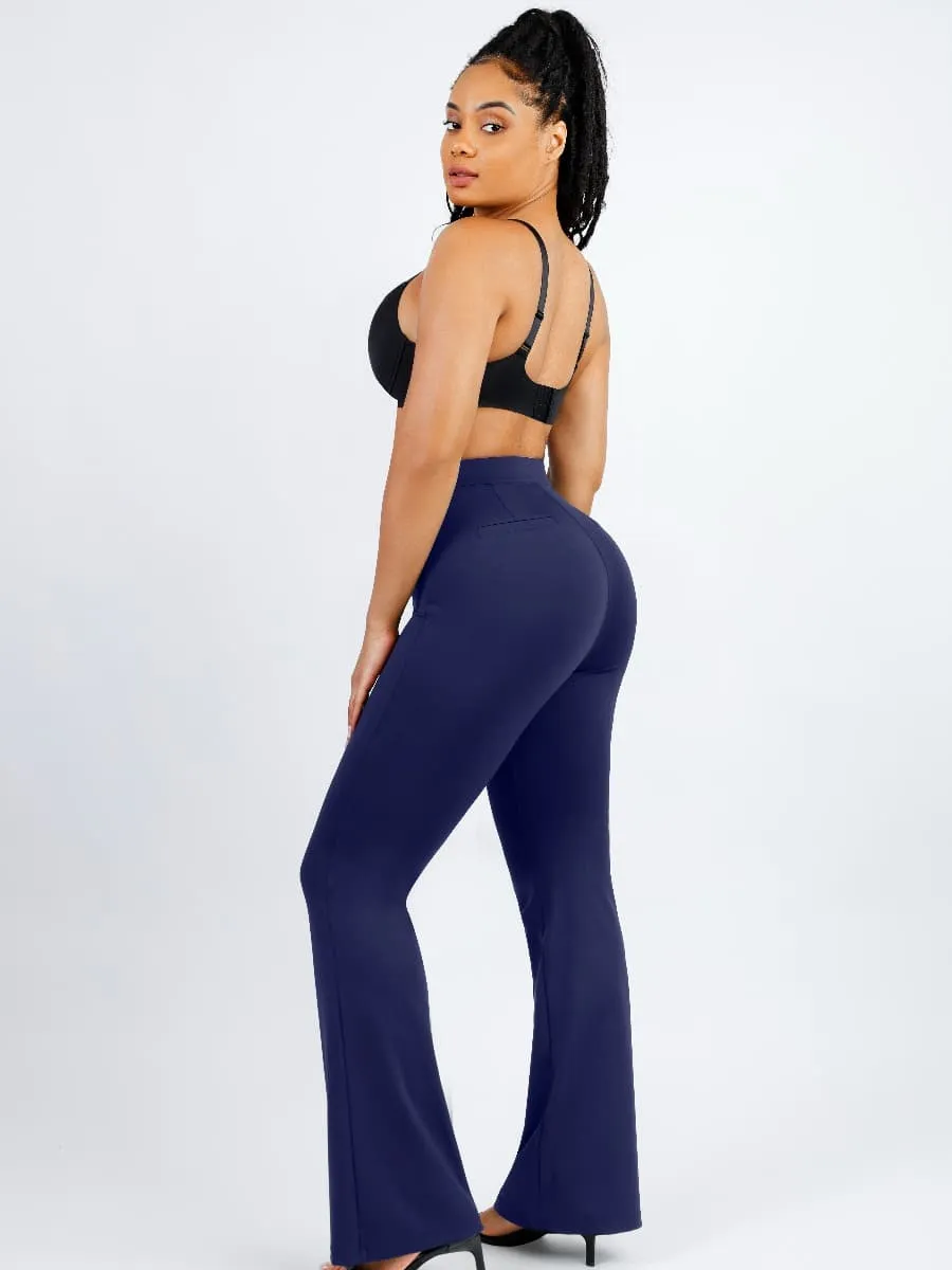 Luxxsculpt® High Waist Shaping Mesh Flare Pants