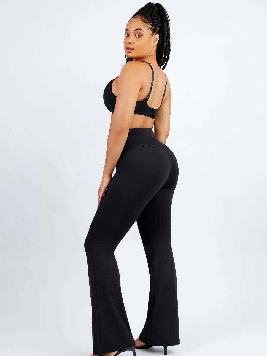 Luxxsculpt® High Waist Shaping Mesh Flare Pants