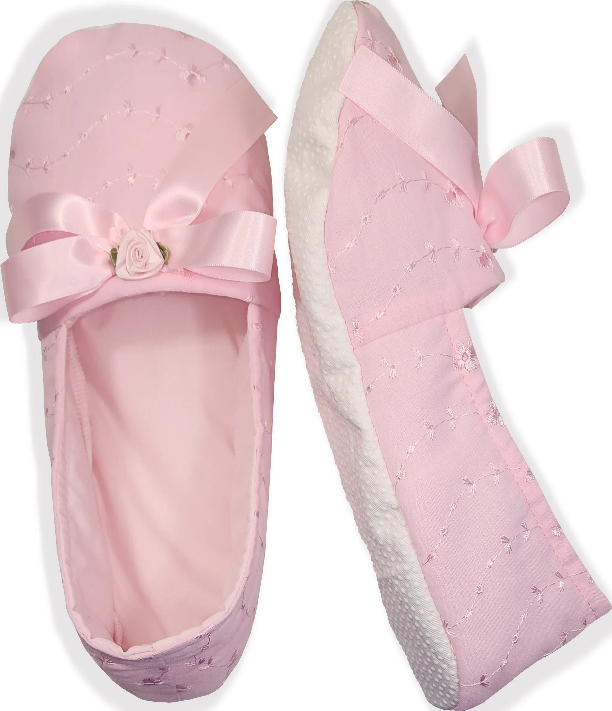 Made to Fit You Pink Eyelet Adult Baby Sissy Slippers Booties by Leanne's