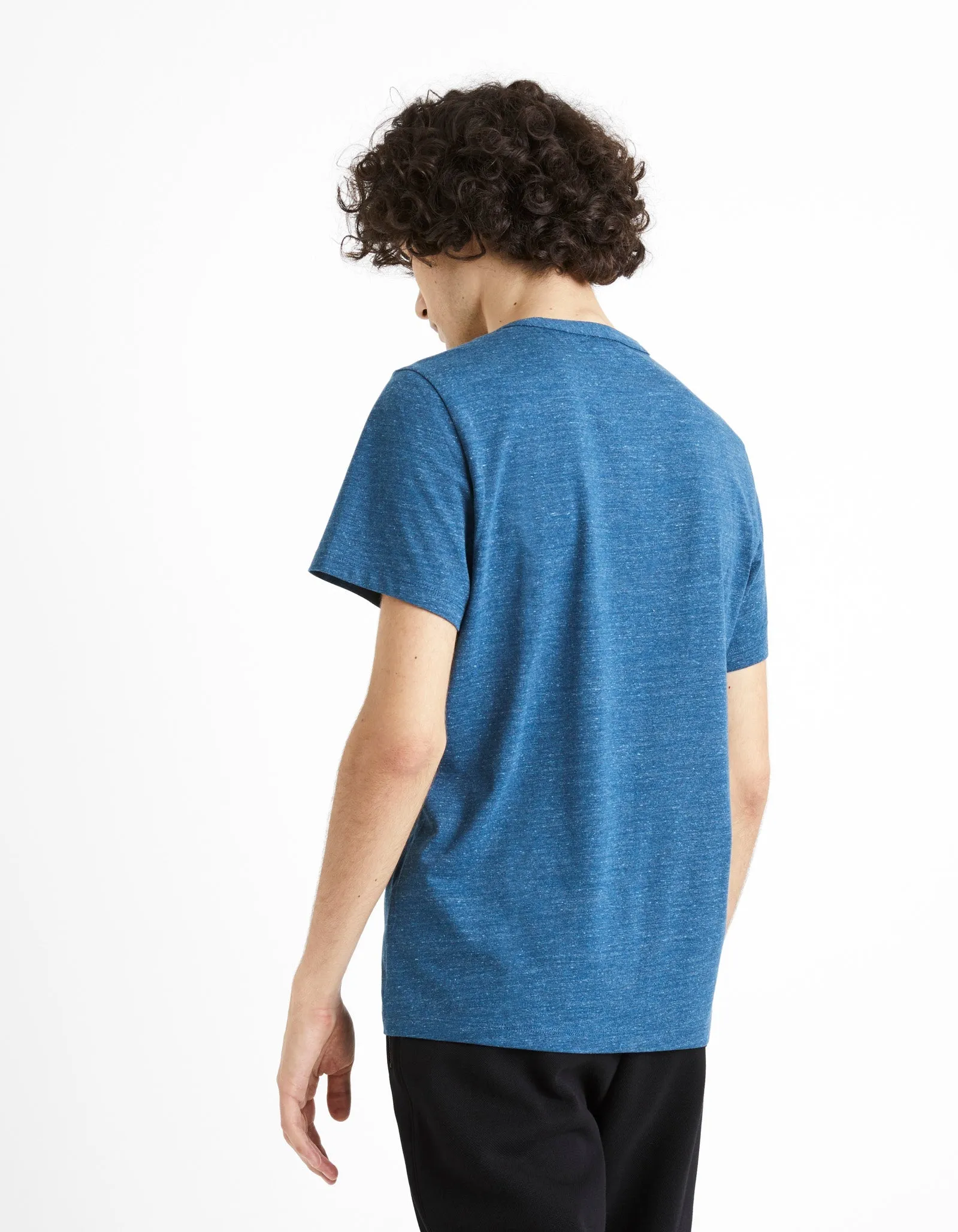 Men - Knitted - T-Shirt - Short sleeves - Henley collar