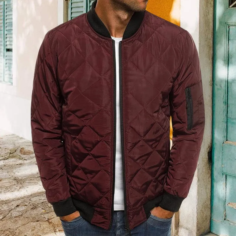 Men's Bomber Quilted Diamond Padded Jacket