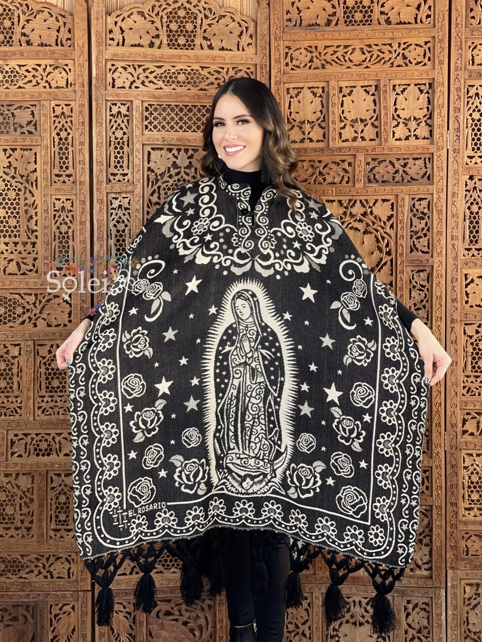 Mexican Traditional Virgen Mary Poncho. Gaban Virgen Fino