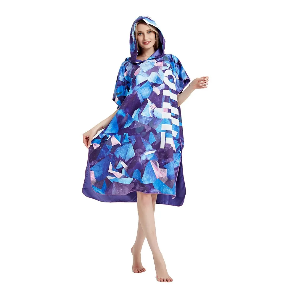 Microfiber  Wetsuit Changing Robe  with Hood, Quick Dry Hooded Towels for Swim, Beach Surf Poncho Compact & Lightweight