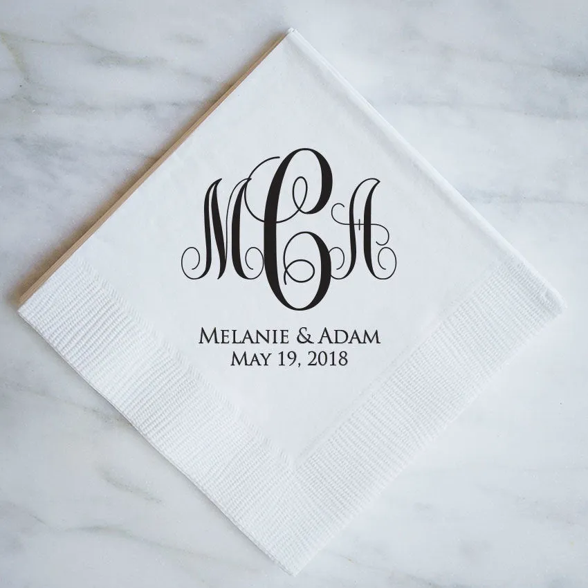 Monogram Script Wedding Napkins