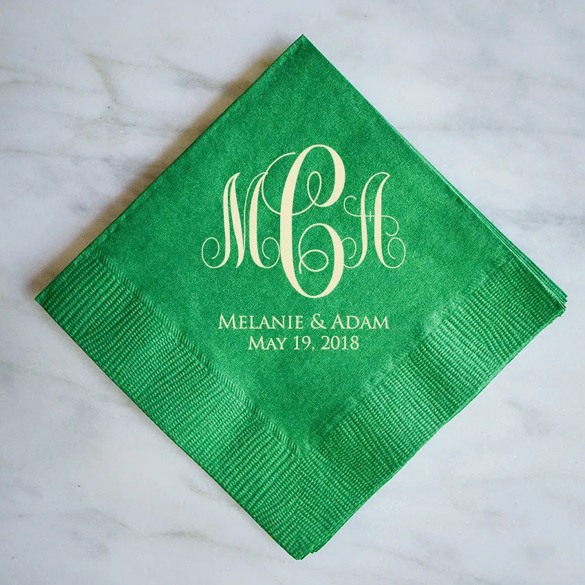 Monogram Script Wedding Napkins