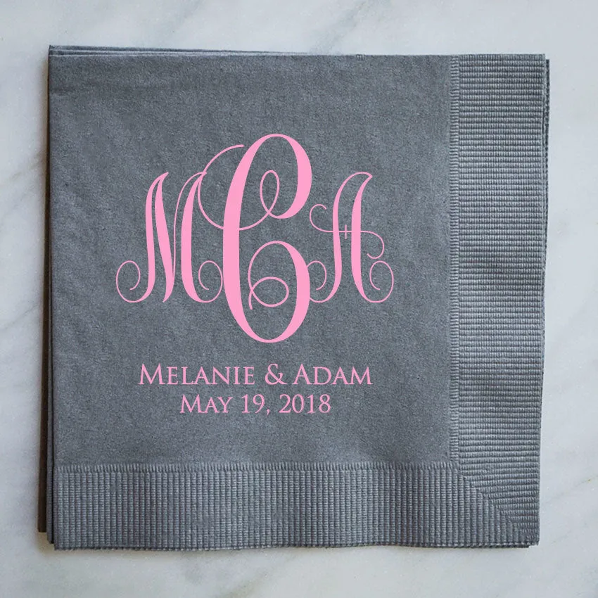 Monogram Script Wedding Napkins