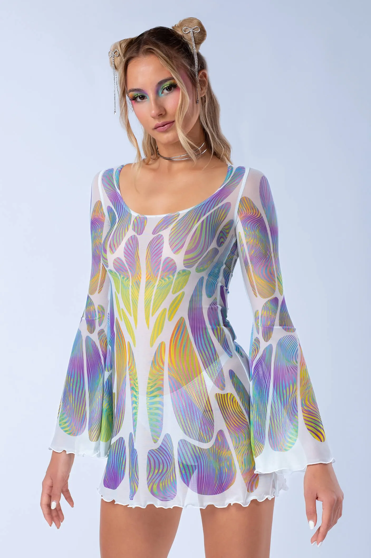 Myriad Mesh Mini Dress