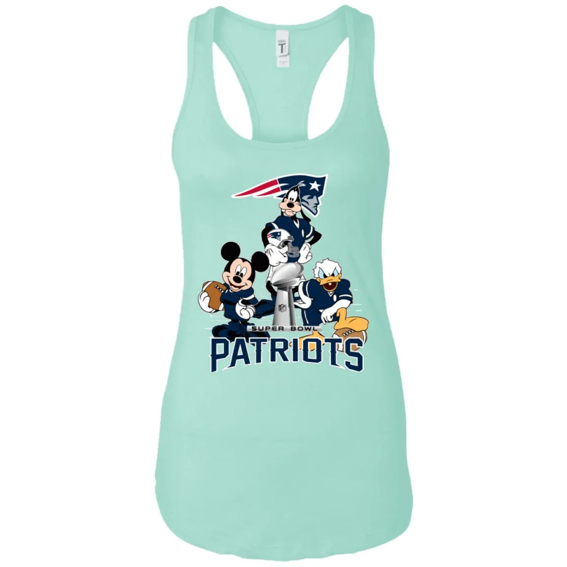 Nfl - New England Patriots Donald Duck Goofy Mickey Mouse Super Bowl 2019 Football Women Tank Top