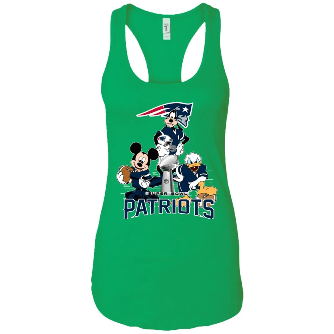 Nfl - New England Patriots Donald Duck Goofy Mickey Mouse Super Bowl 2019 Football Women Tank Top