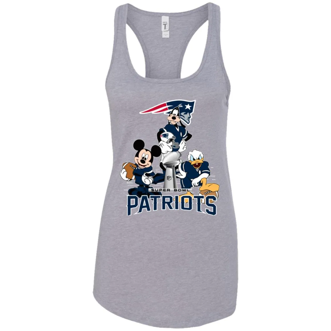 Nfl - New England Patriots Donald Duck Goofy Mickey Mouse Super Bowl 2019 Football Women Tank Top