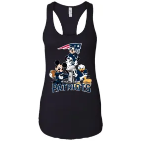 Nfl - New England Patriots Donald Duck Goofy Mickey Mouse Super Bowl 2019 Football Women Tank Top