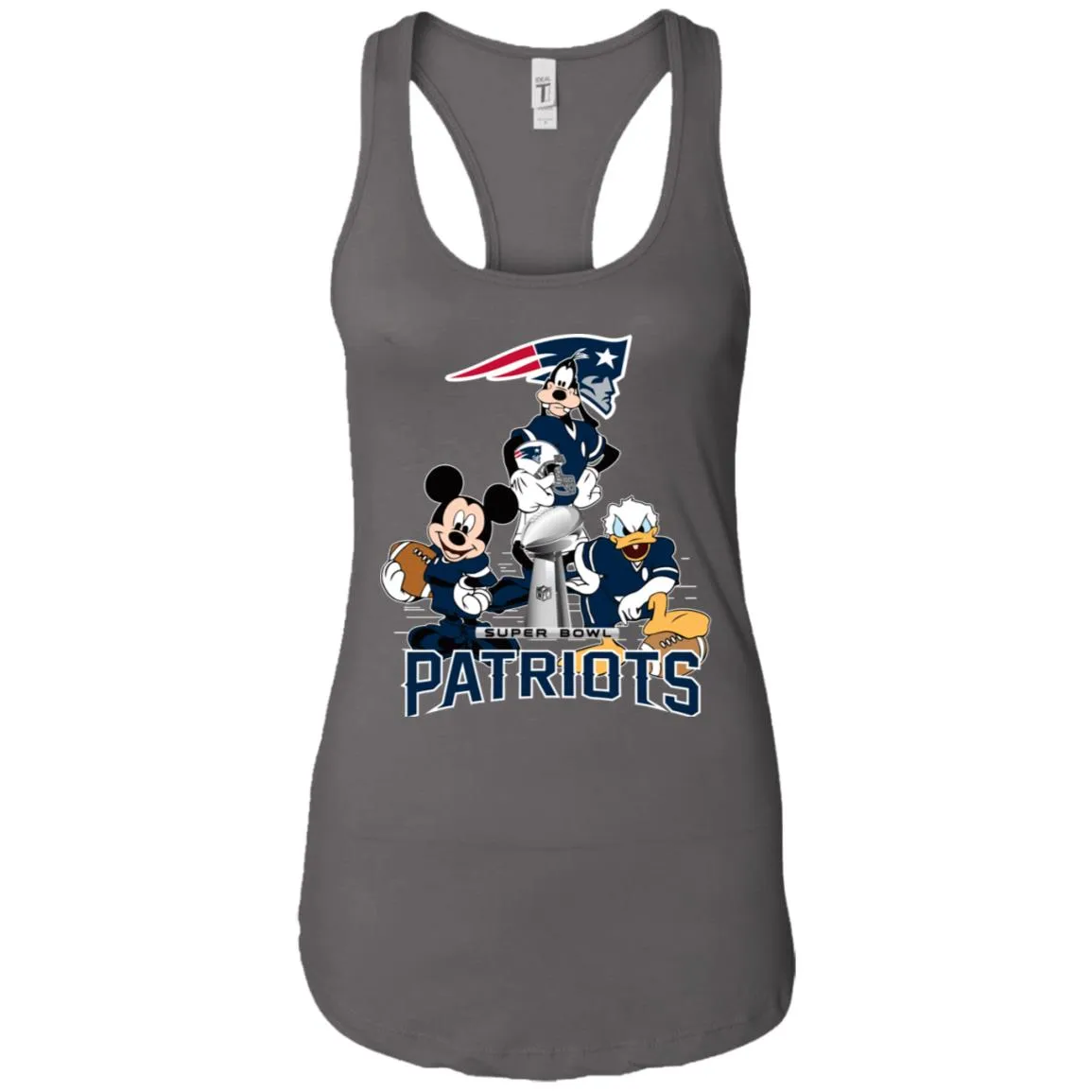 Nfl - New England Patriots Donald Duck Goofy Mickey Mouse Super Bowl 2019 Football Women Tank Top