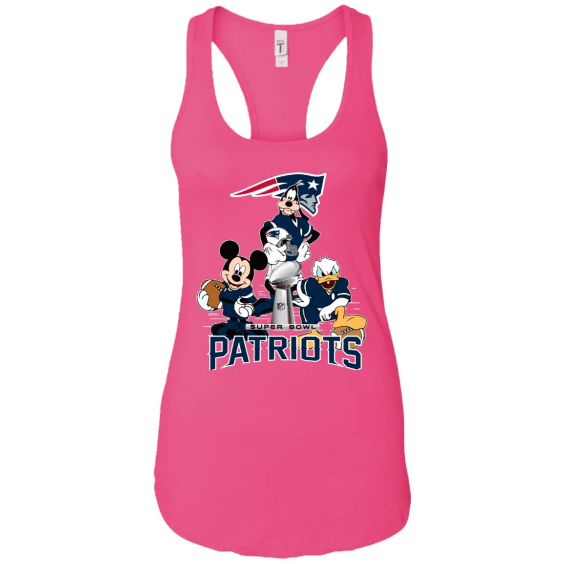 Nfl - New England Patriots Donald Duck Goofy Mickey Mouse Super Bowl 2019 Football Women Tank Top