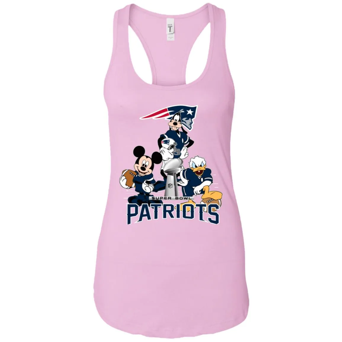 Nfl - New England Patriots Donald Duck Goofy Mickey Mouse Super Bowl 2019 Football Women Tank Top