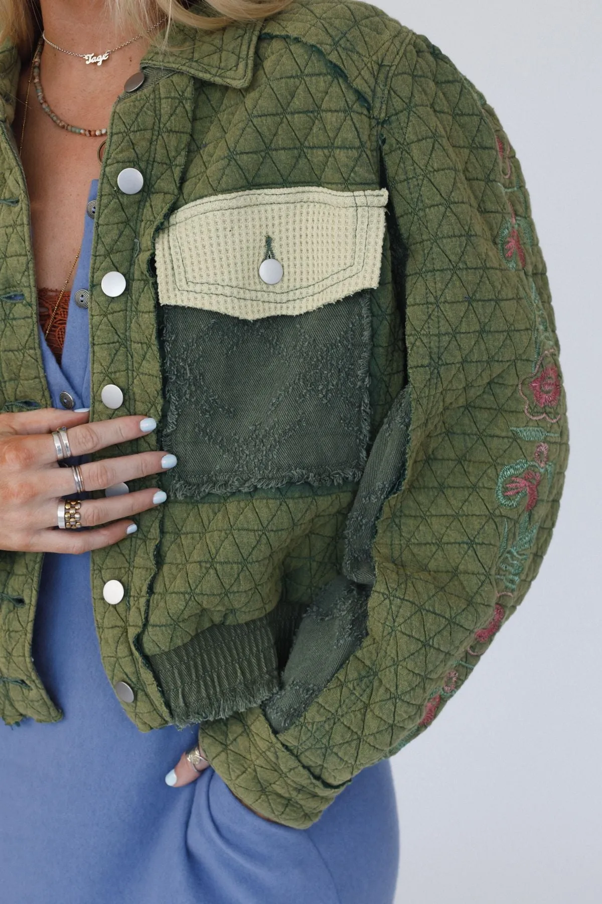 On The Vine Quilted Jacket - Green