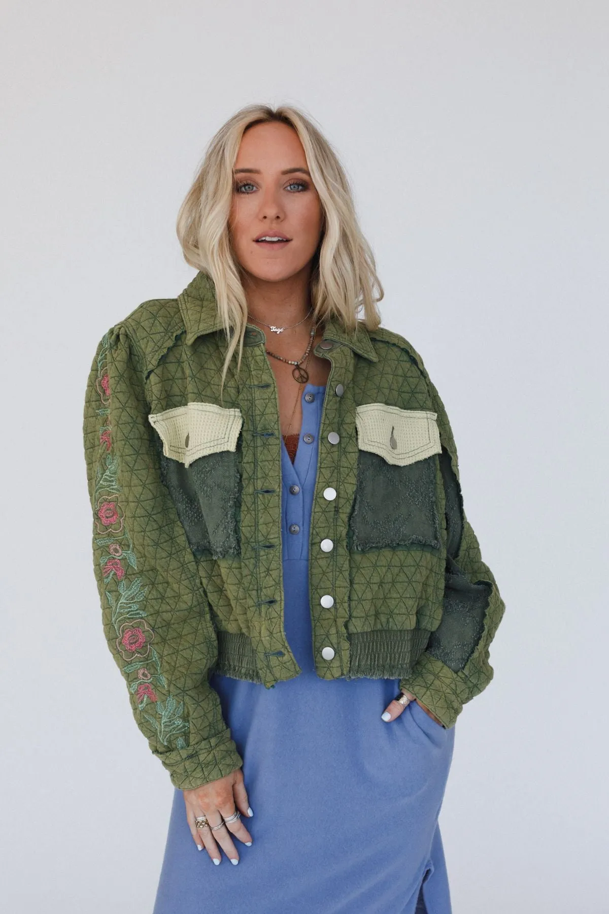 On The Vine Quilted Jacket - Green