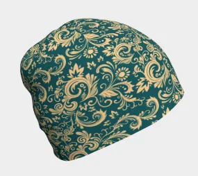 Oriental Floral Pattern - Emerald | Beanie | Mandalazed