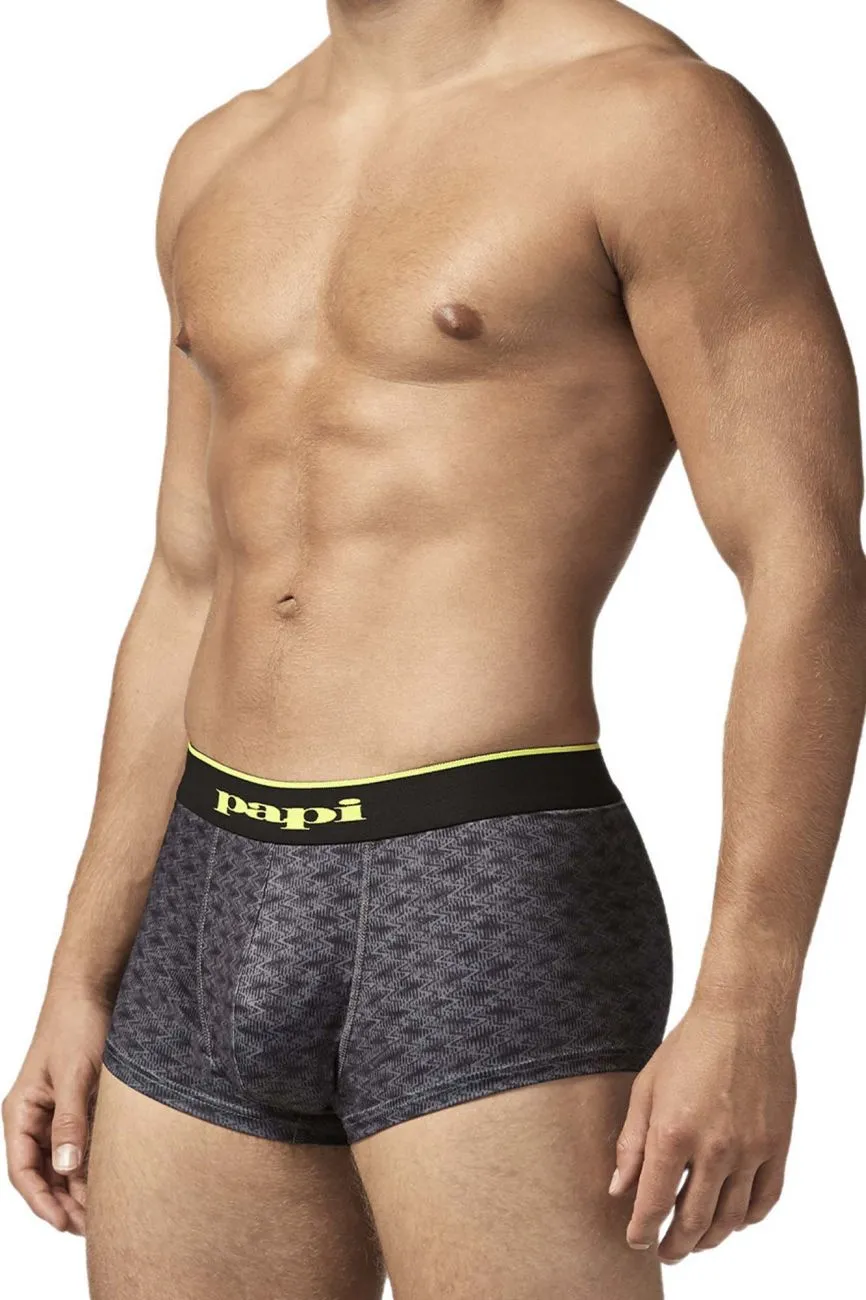 Papi UMPA048 2PK Microflex Brazilian Trunks Color Charcoal-Graphic