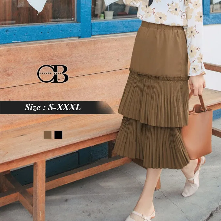 PLEATED LAYER MIDI SKIRTS