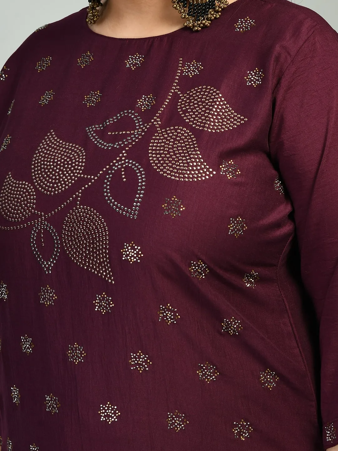 Plus Size Sparkling Wine Kurta Set