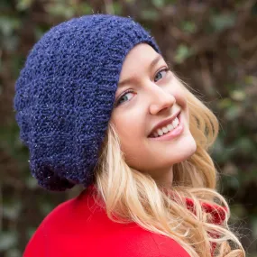 Red Heart Knit Basketweave Sparkle Hat