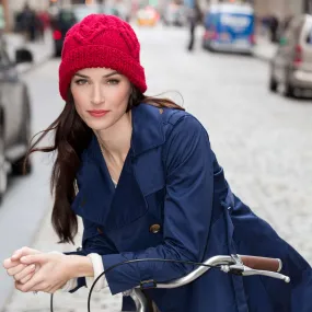 Red Heart Knit Cabled Heart Hat