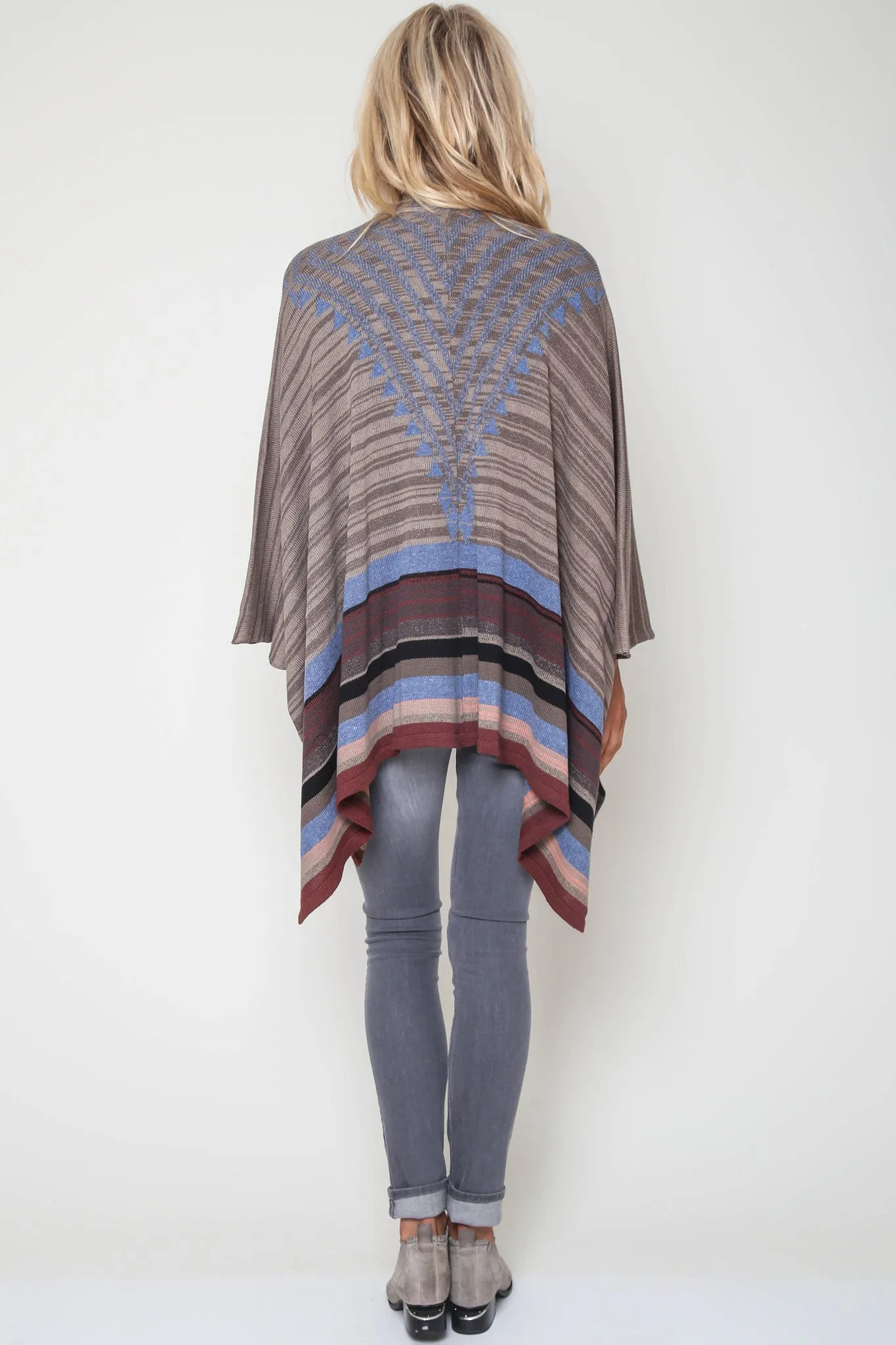 Riva Jacquard Poncho in Dry Creek