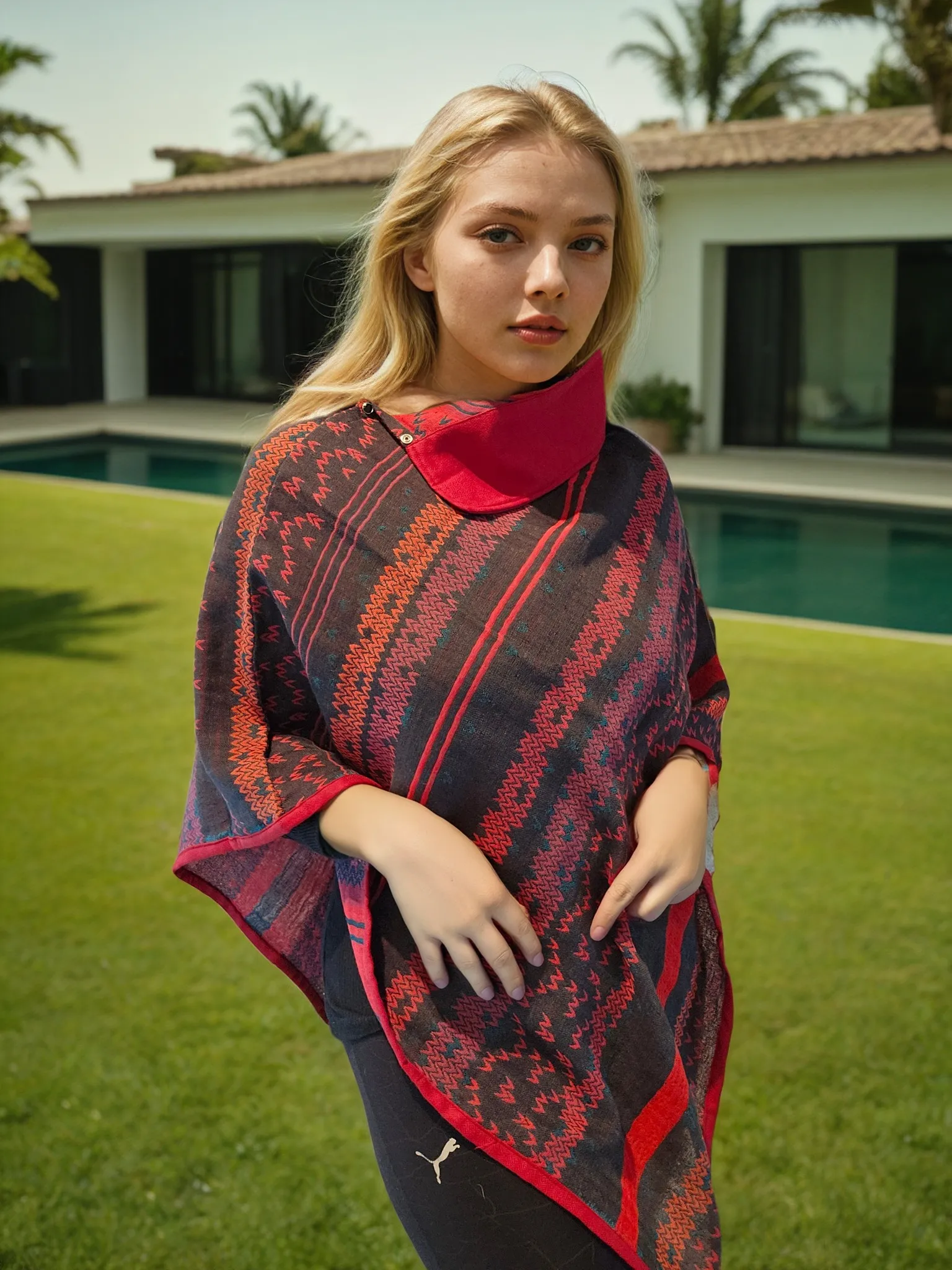 Ruby Wool Poncho