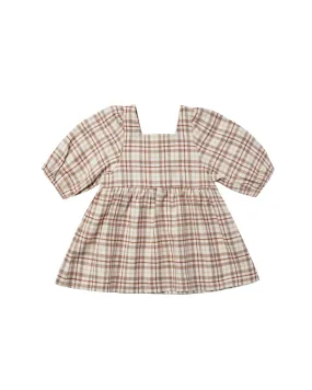 Rylee   Cru Gretta Babydoll Dress | Mocha Plaid