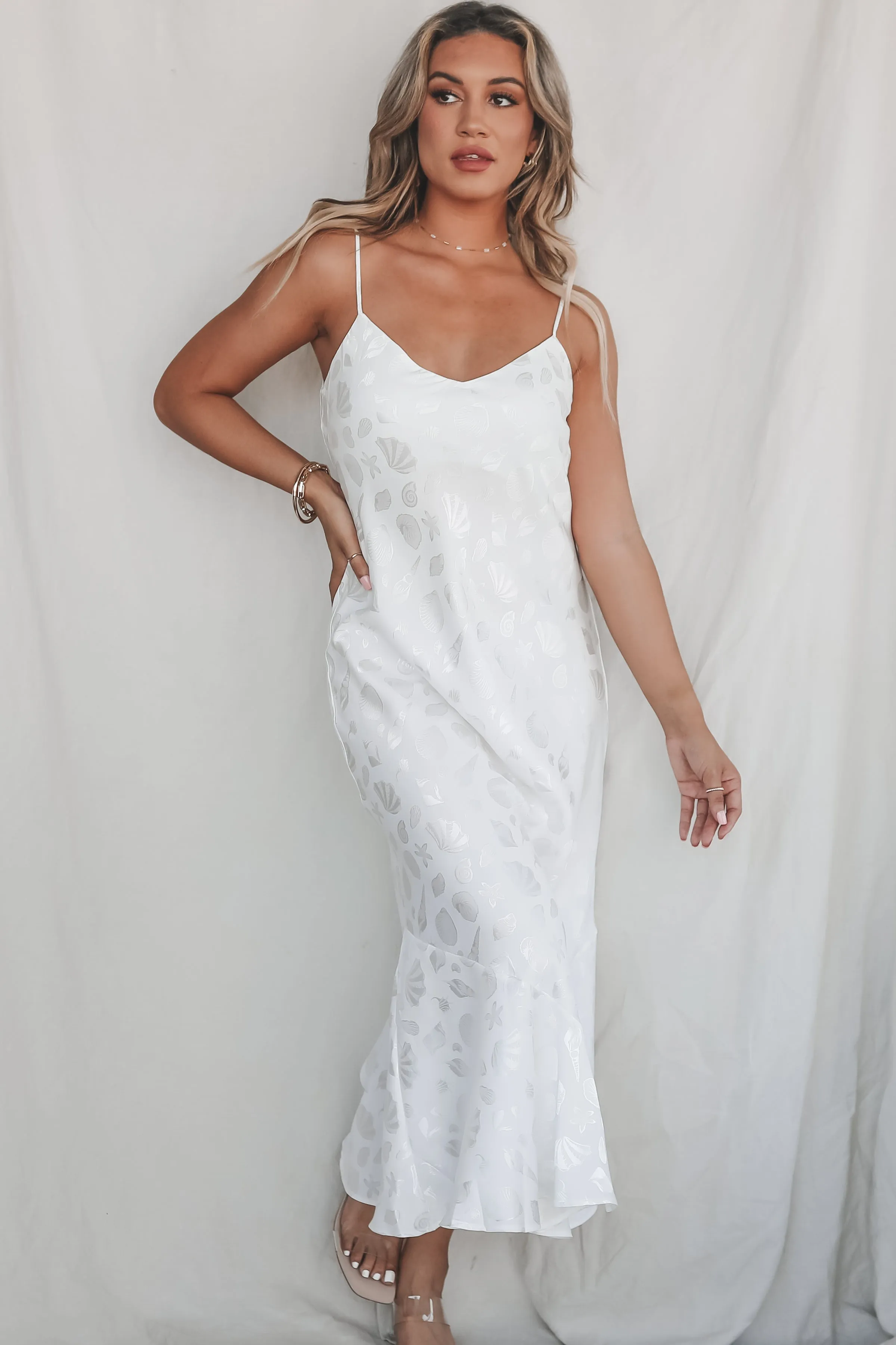 SHOW ME YOUR MUMU Uptown White Slip Dress