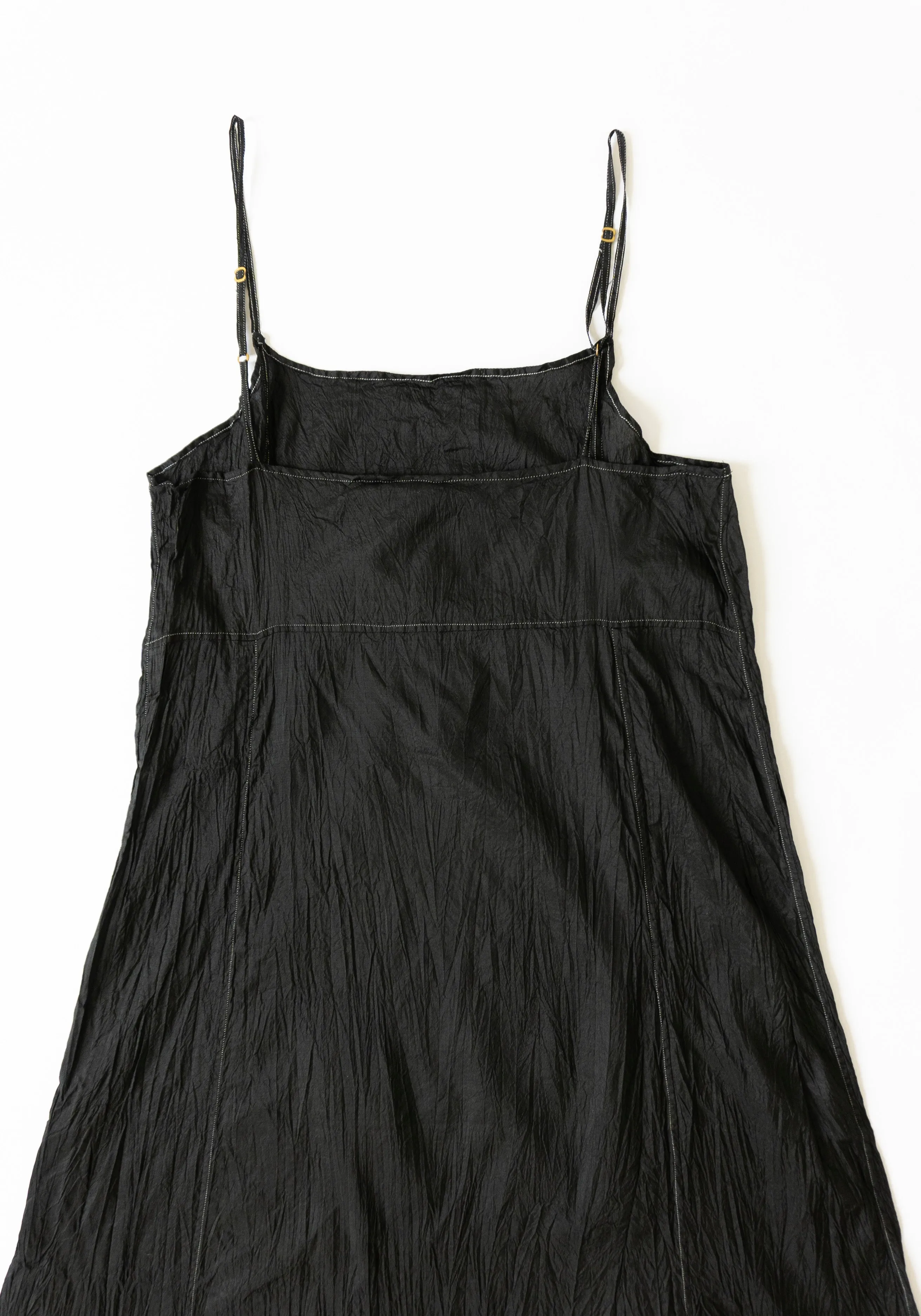 Silk Slip Dress in Dark Black