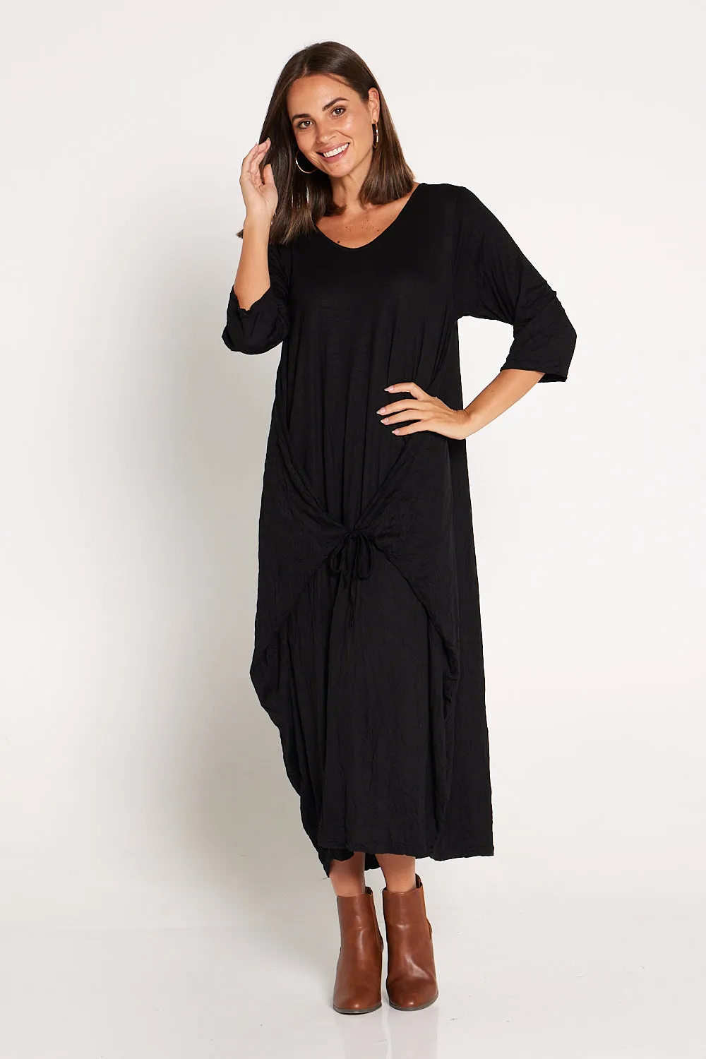 Sleeved Zoe Dress - Black