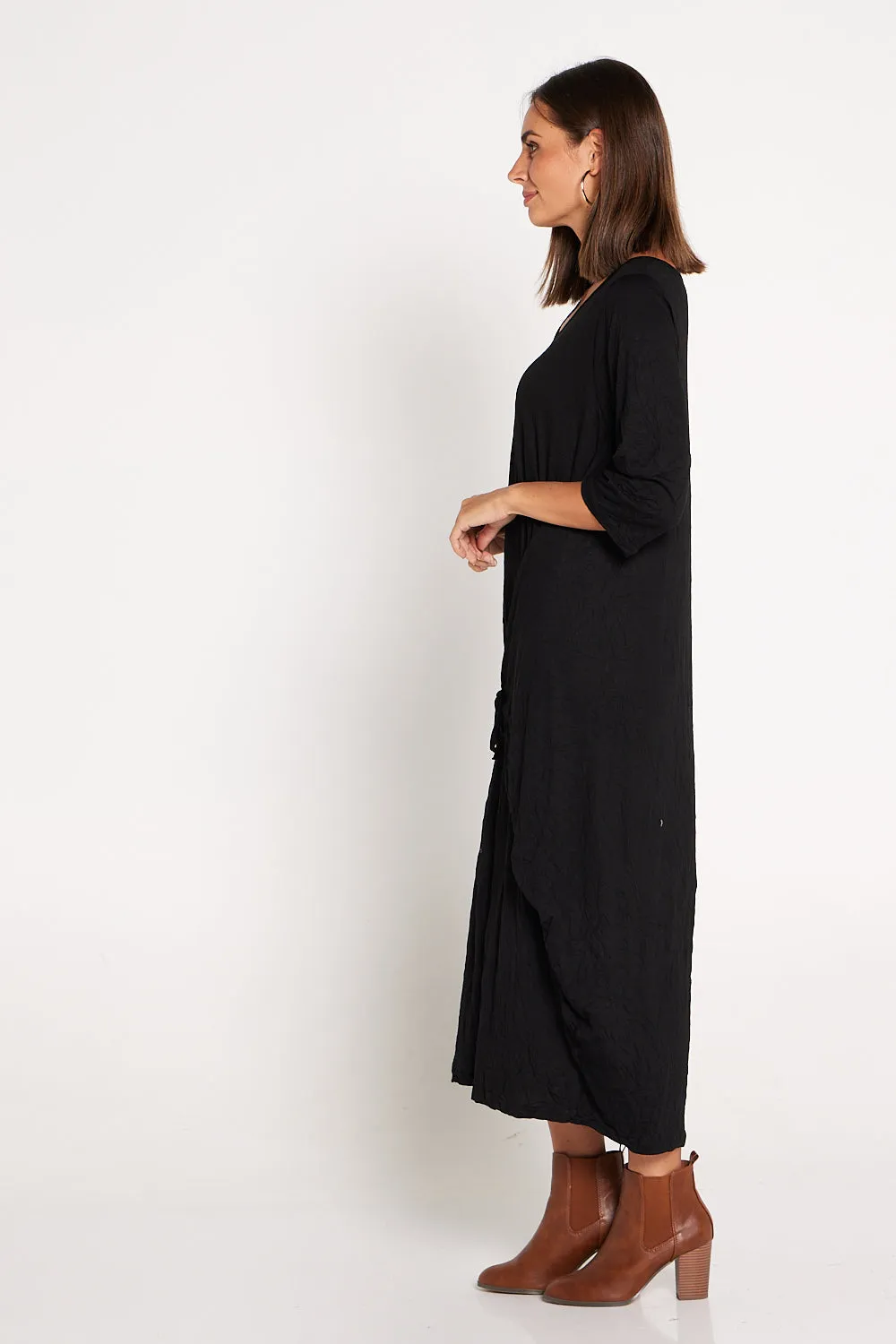 Sleeved Zoe Dress - Black