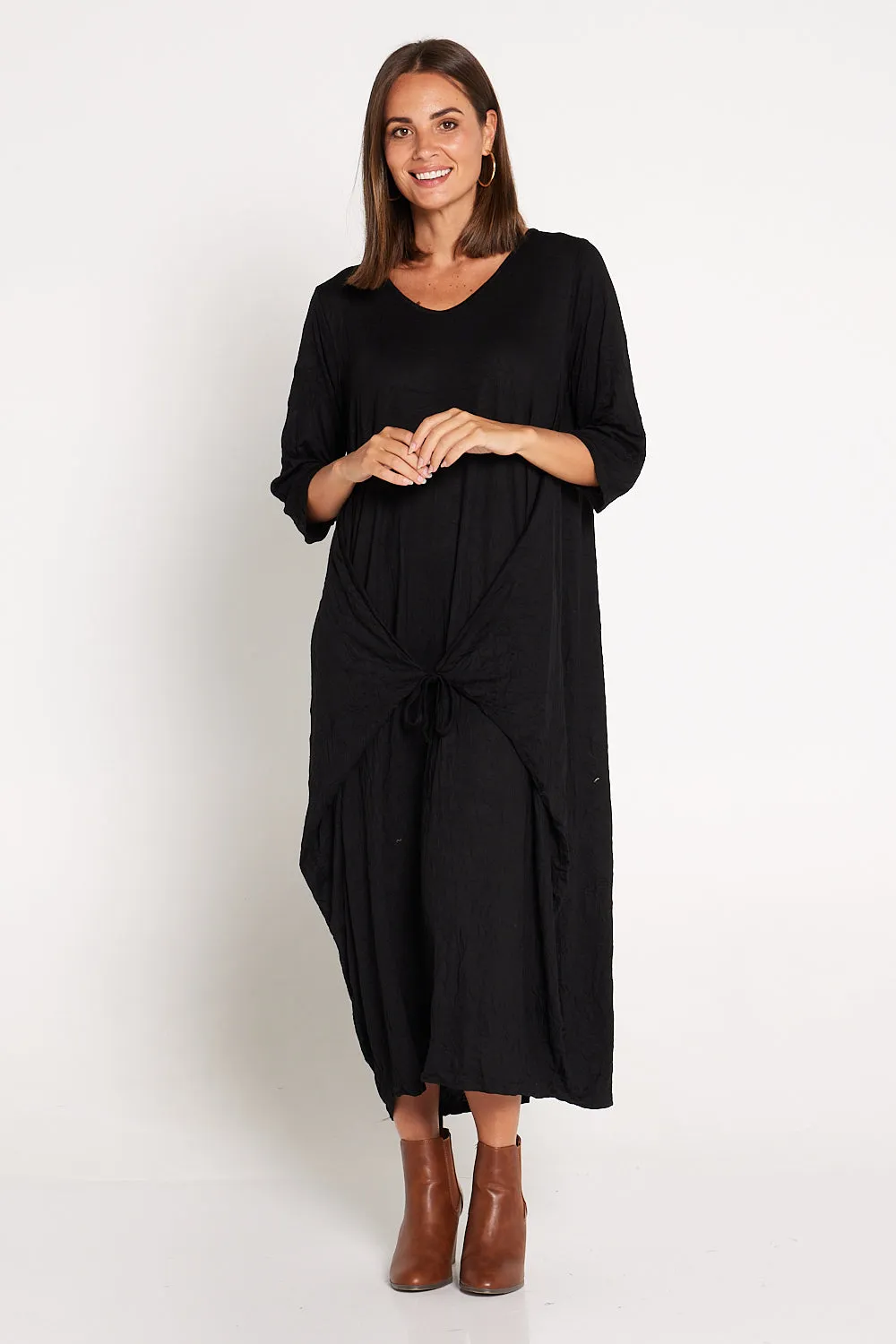 Sleeved Zoe Dress - Black