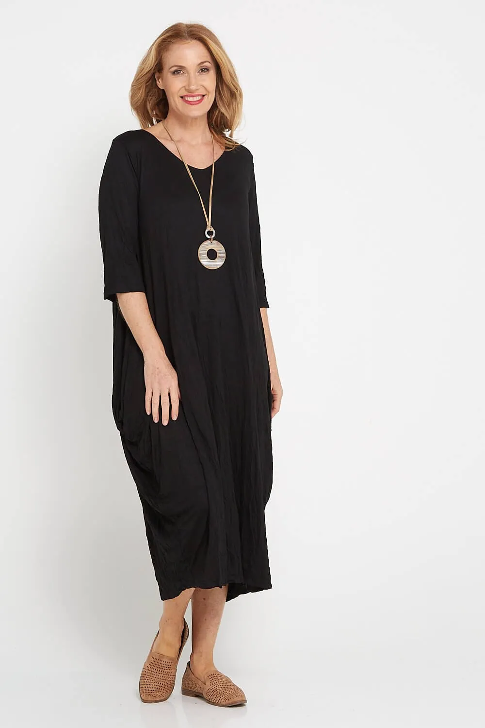 Sleeved Zoe Dress - Black