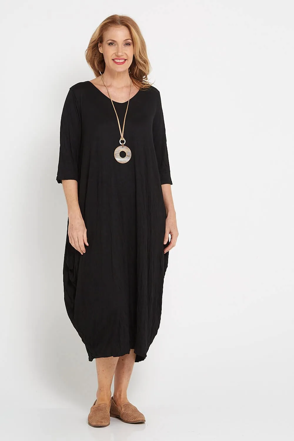 Sleeved Zoe Dress - Black